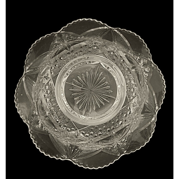 Bryce Higbee "Anona" aka Twin Teardrops EAPG Vintage Small Serving Bowl 8 1/2" - Picture 3 of 7